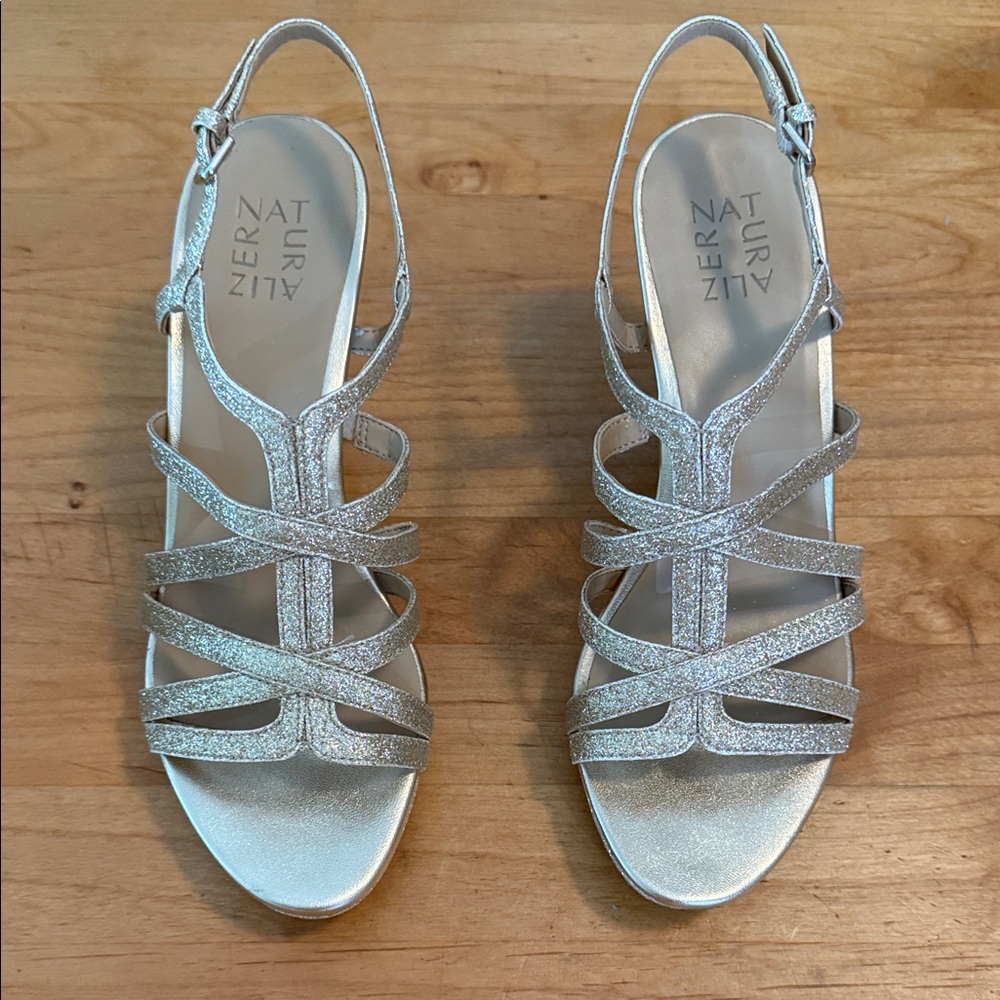 Naturalizer Baylor Gold Glitter Heels